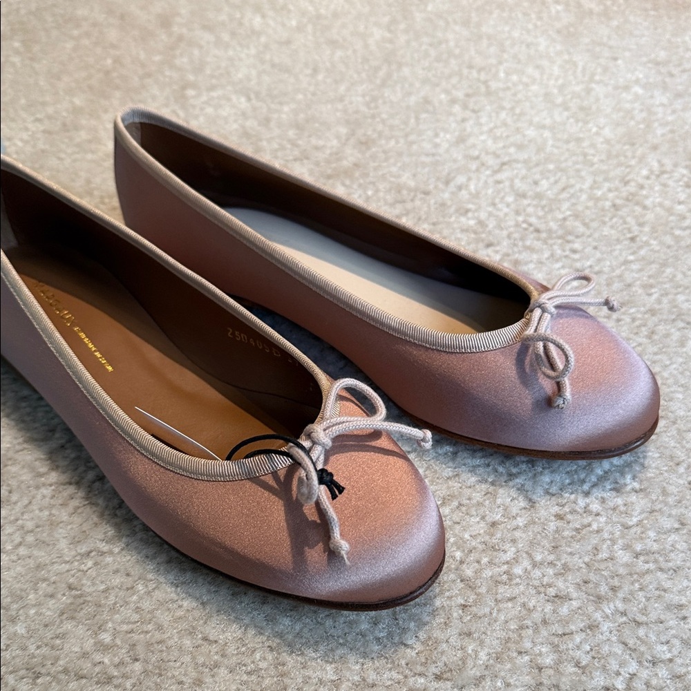Margaux Pink Satin Ballet Flats - Width Medium - Picture 4 of 8